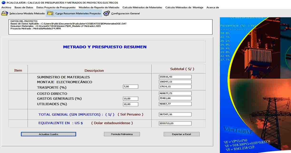 Metrados y Presupuestos — PCalculator
